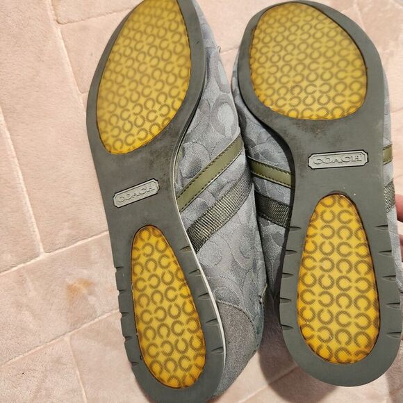 COACH Sneakers For Women Size US 11 M Gray Kathleen Coach Logo Leather - Picture 9 of 12
